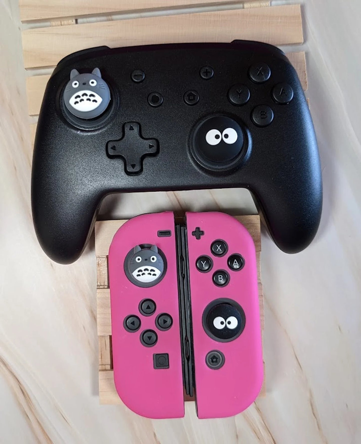 PlayStation and Nintendo Switch Pro Controller Thumb Grips  - Silicone Cover- My Neighbor Totoro - Soot Sprites - Sailormoon