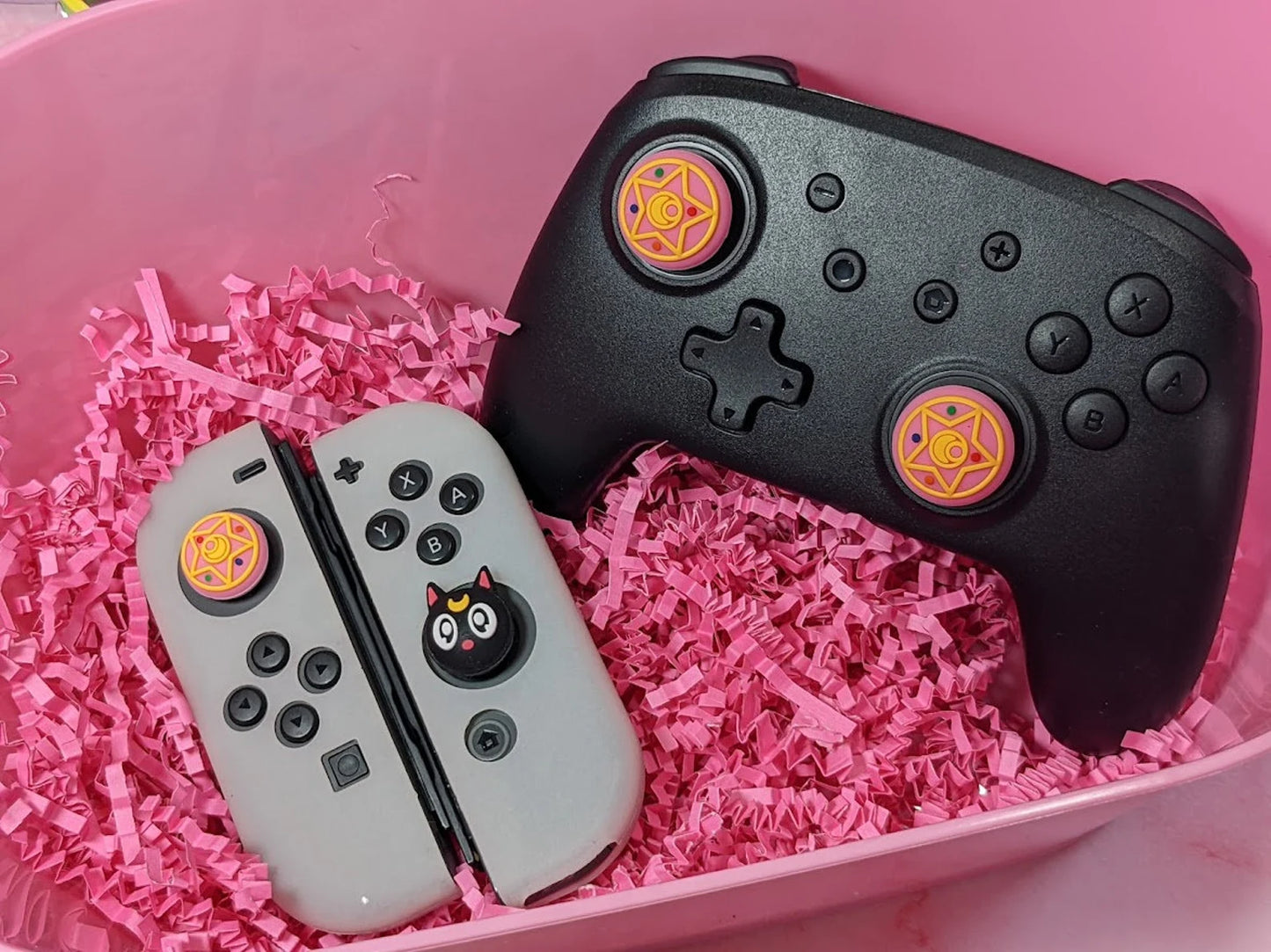 PlayStation and Nintendo Switch Pro Controller Thumb Grips  - Silicone Cover- My Neighbor Totoro - Soot Sprites - Sailormoon