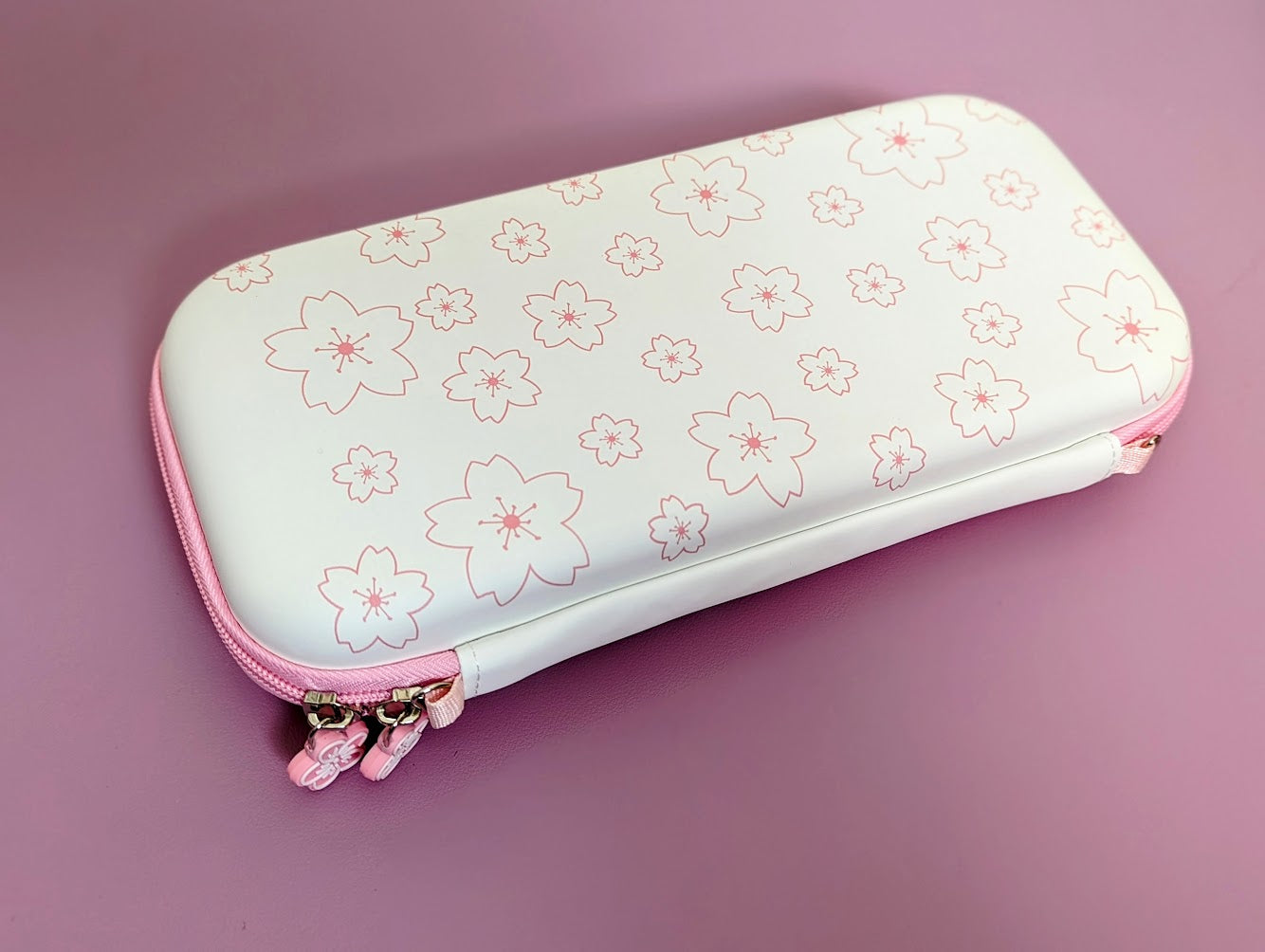 Nintendo Switch Classic and Oled Case - Double Sided Pink and White Sakura Cherry Blossom Carrying Case